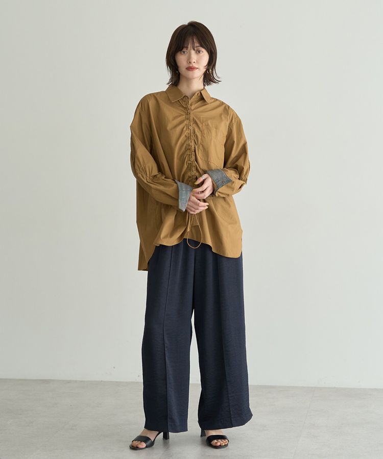 Editt by YECCA VECCA「ドロストデザインギャザーシャツ」|シャツ・ブラウス|