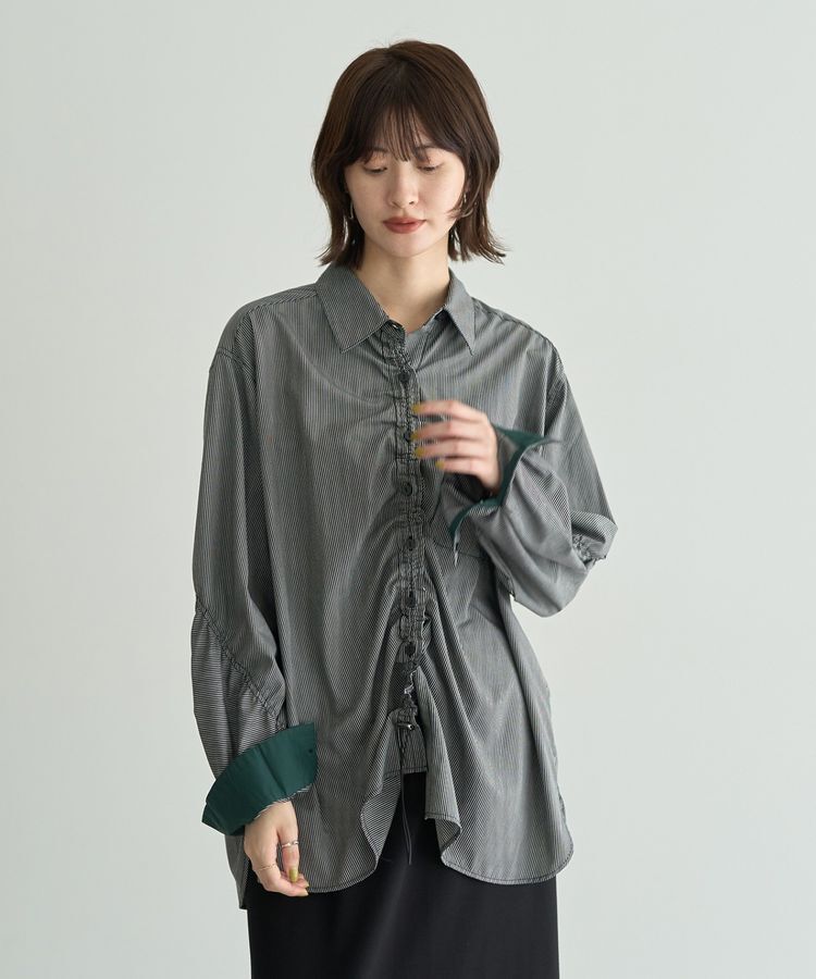 Editt by YECCA VECCA「ドロストデザインギャザーシャツ」|シャツ・ブラウス|