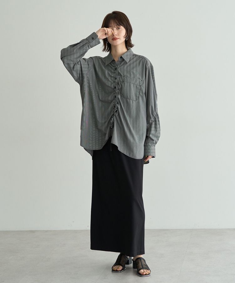 Editt by YECCA VECCA「ドロストデザインギャザーシャツ」|シャツ・ブラウス|