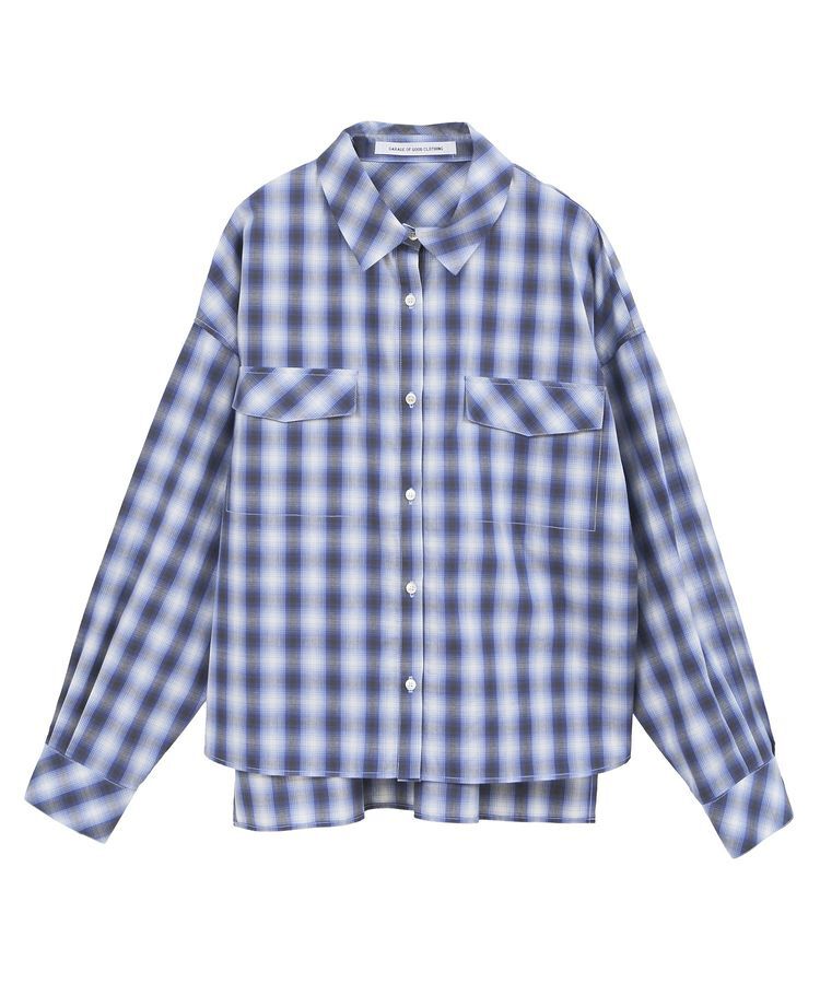 GARAGE OF GOOD CLOTHING「オンブレチェックショート丈シャツ」|シャツ・ブラウス|