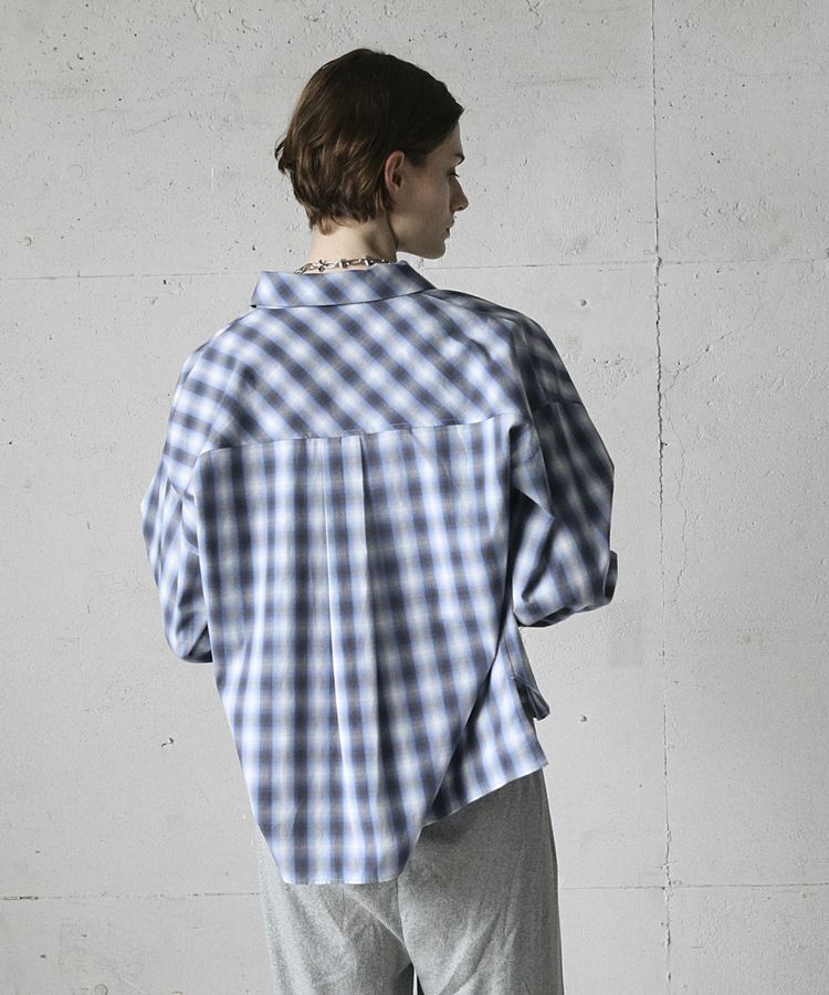 GARAGE OF GOOD CLOTHING「オンブレチェックショート丈シャツ」|シャツ・ブラウス|