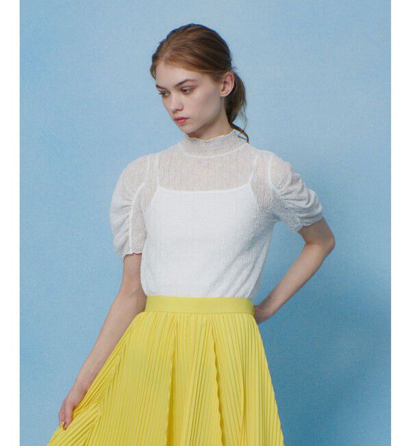 LOULOU WILLOUGHBY「【LOULOU WILLOUGHBY】シアーレーシーパフプルオーバー」|Tシャツ・カットソー|