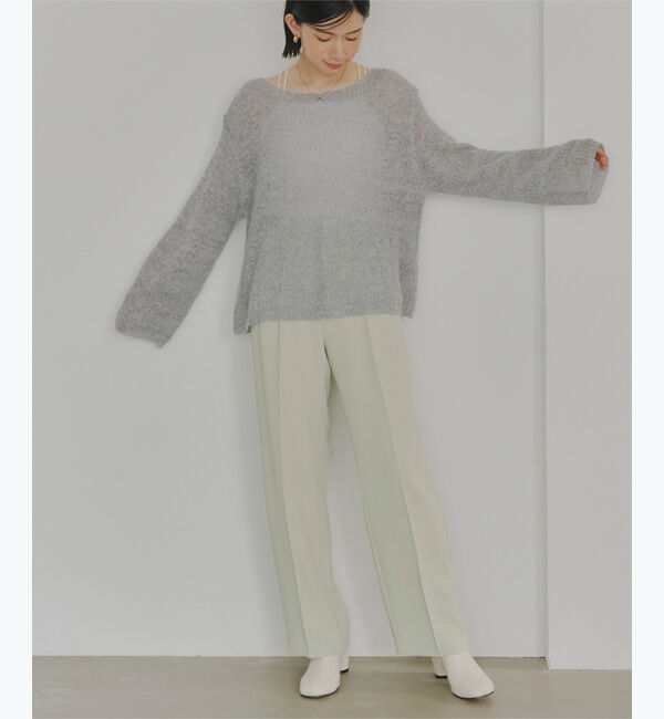 titivate「モヘアタッチローゲージニット」|ニット・セーター|ライトグレー