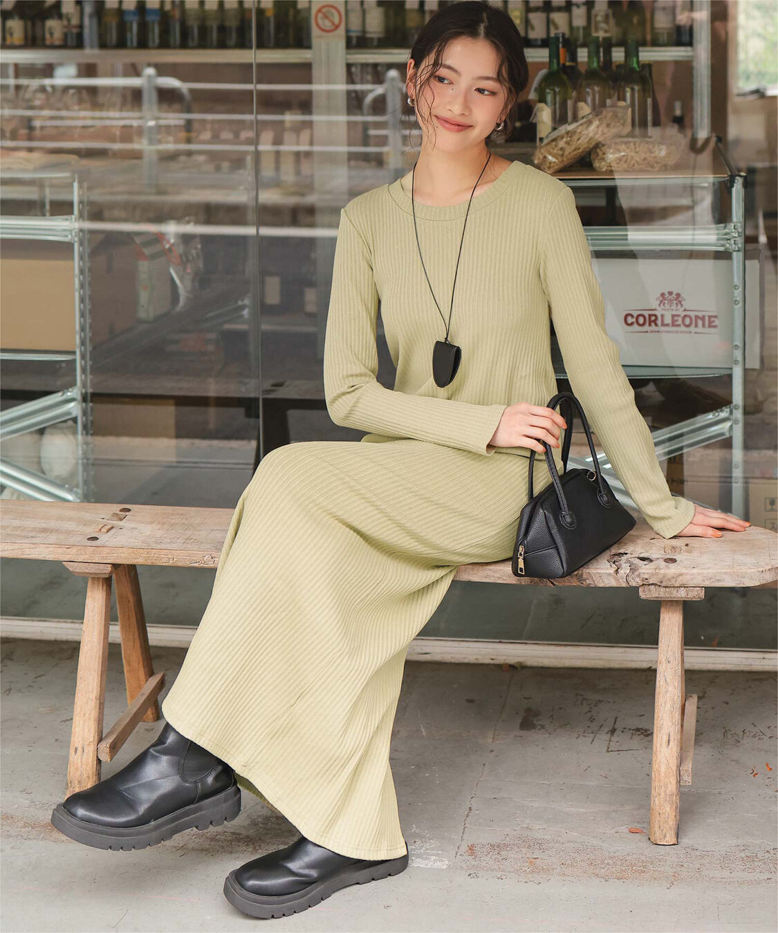 titivate「クルーネックリブワンピース」|ワンピース|