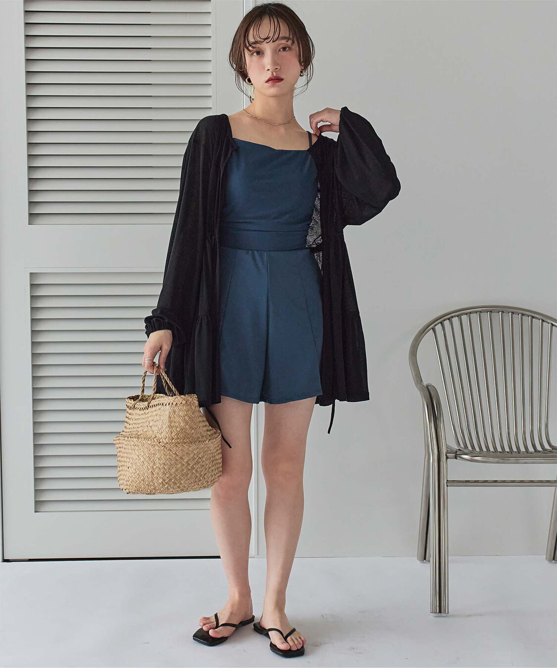 SEA DRESS「ｻｲﾄﾞｷﾞｬｻﾞｰｵｰﾙｲﾝﾜﾝ/ﾜﾝﾋﾟｰｽ水着」|コンビネゾン|