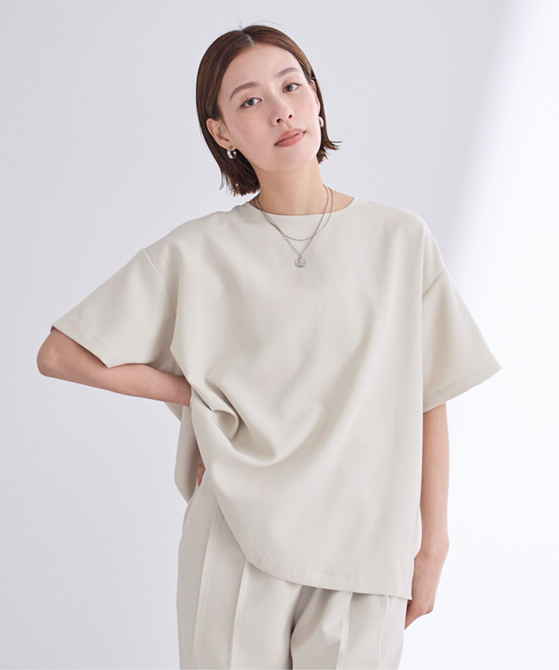 ur's「クルーネックワイドトップス」|Tシャツ・カットソー|アイボリー