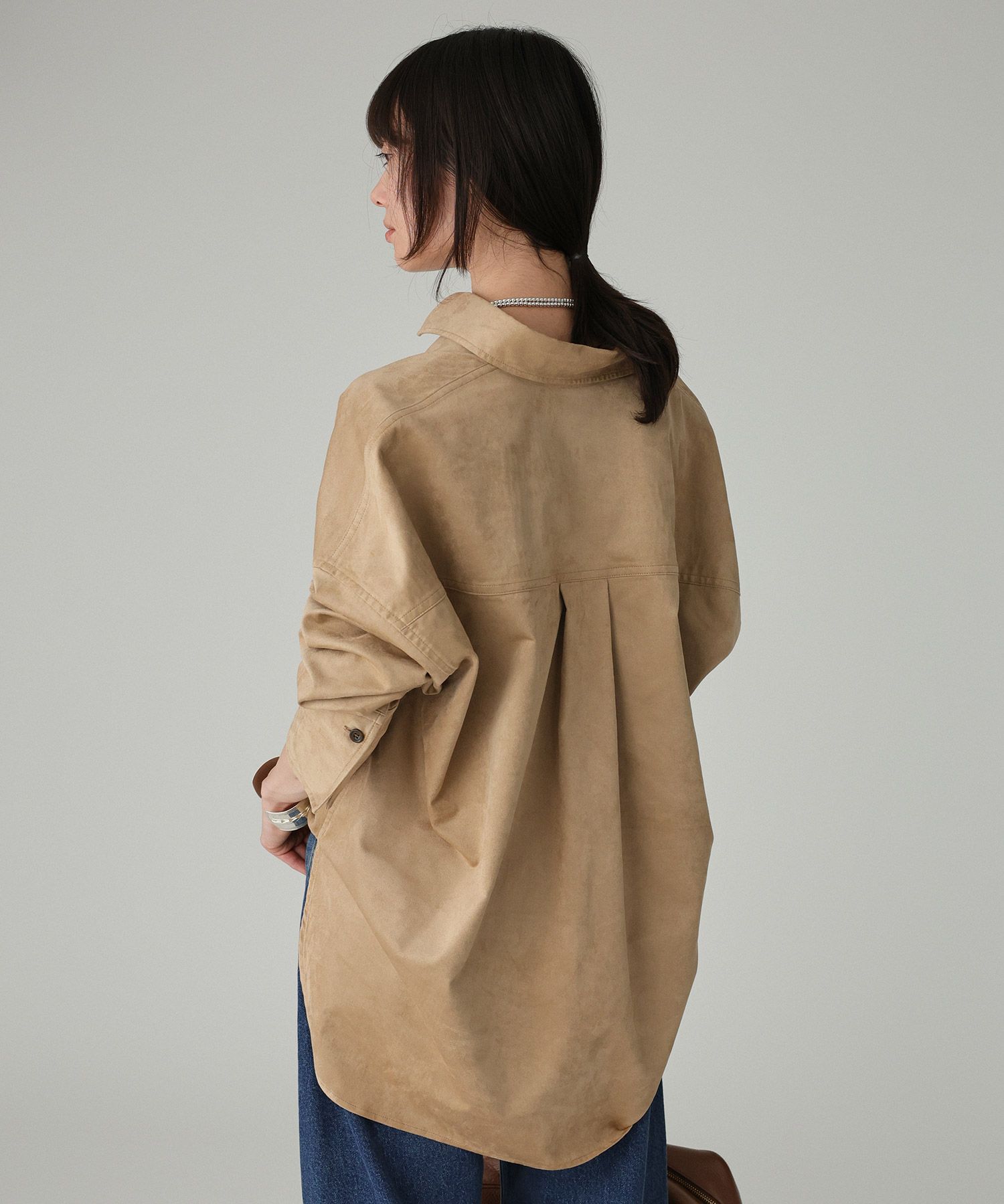 BABYLONE「フェイクスエードオーバーシャツ」|シャツ・ブラウス|