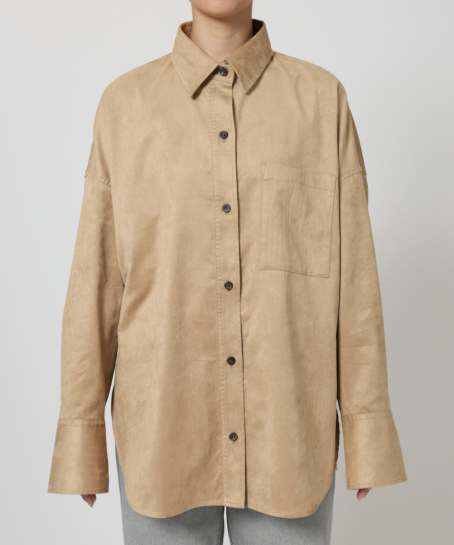 BABYLONE「フェイクスエードオーバーシャツ」|シャツ・ブラウス|