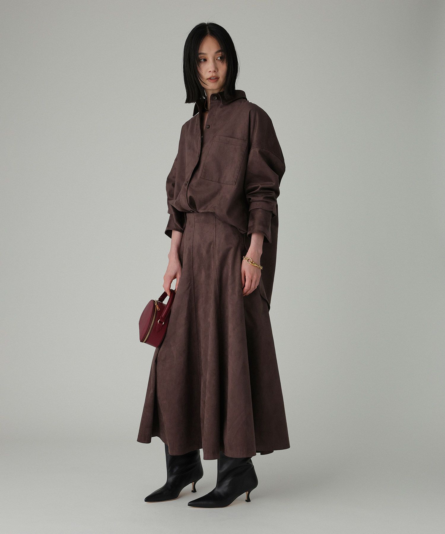 BABYLONE「フェイクスエードオーバーシャツ」|シャツ・ブラウス|