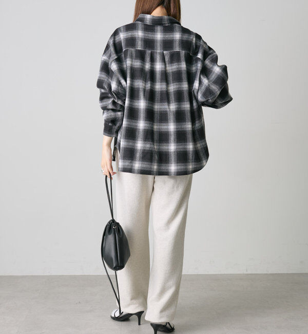  「【Du noir】オンブレチェックWポケットオーバーシャツ」|シャツ・ブラウス|