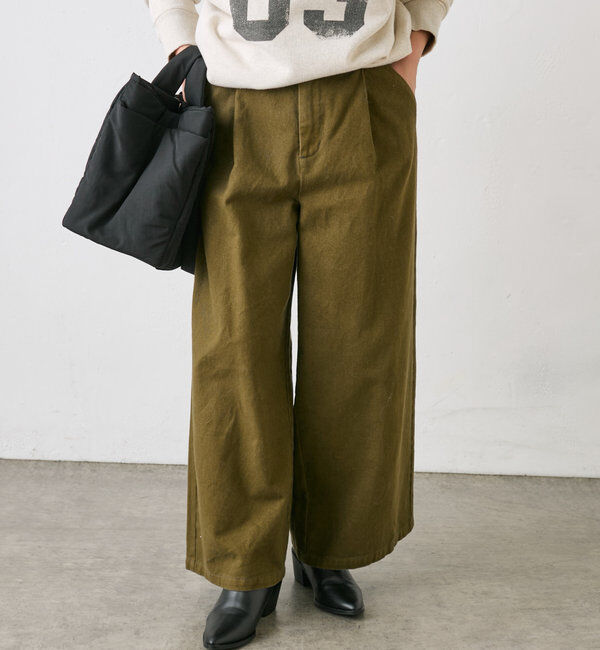  「カツラギ起毛ワンタックワイドパンツ」|その他|