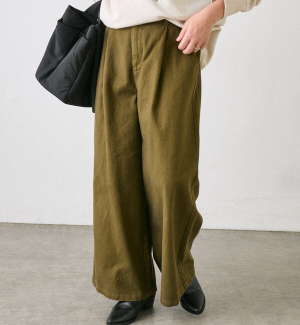  「カツラギ起毛ワンタックワイドパンツ」|その他|