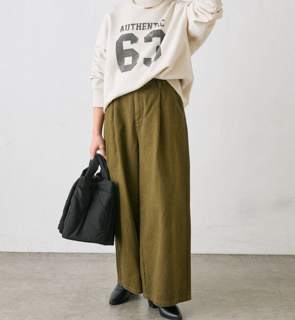  「カツラギ起毛ワンタックワイドパンツ」|その他|