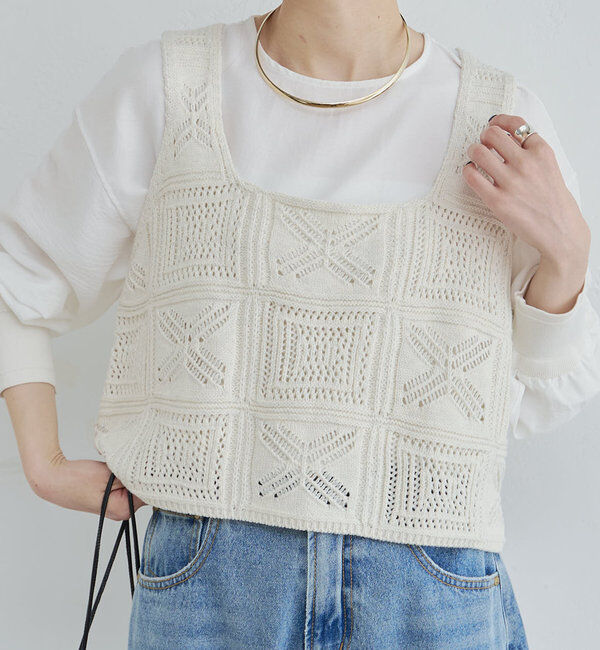 「すかし編みニットビスチェ」|ニット・セーター|