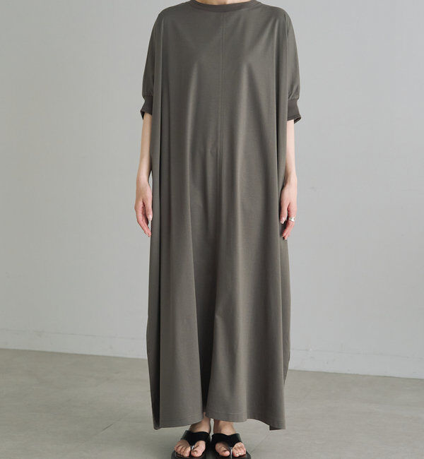  「両面シルケット袖リブワンピース」|ワンピース|