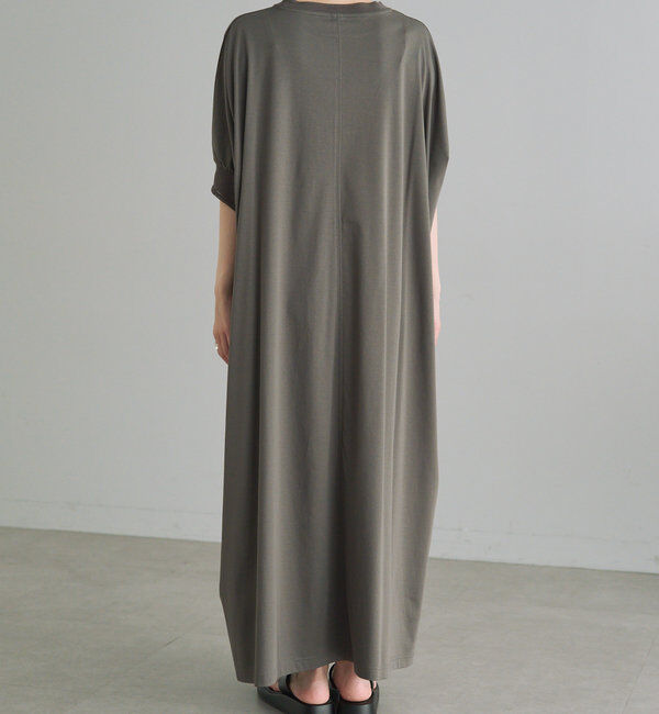  「両面シルケット袖リブワンピース」|ワンピース|