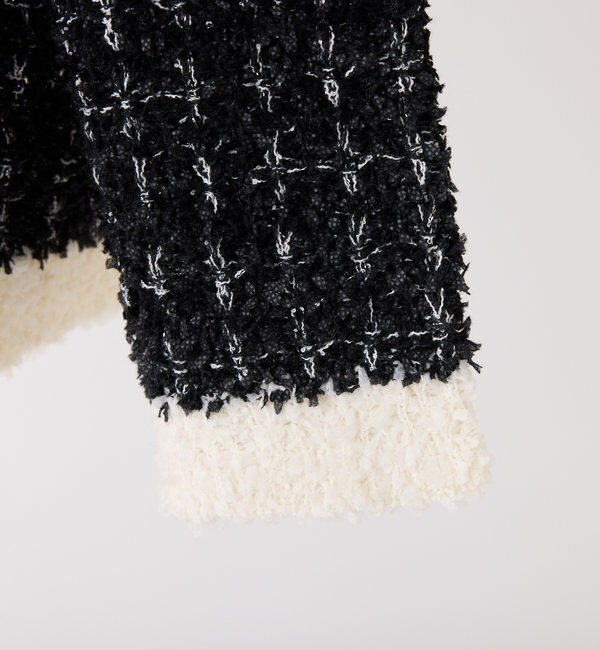  「【ロングシーズン使える！】ツイードニットジャケット」|ニット・セーター|