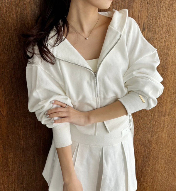  「【セットアップ可能】フード付きパーカー」|プルオーバー|オフホワイト