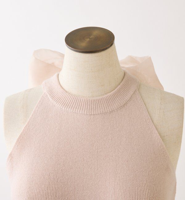  「2wayフェザーカーデSET後ろリボンニットミニワンピ」|ワンピース|