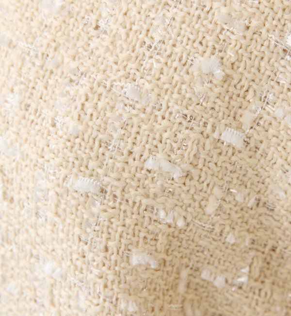  「フェイクファーフード付きツイードジャケット【セットアップ可能】」|ダウンベスト・ベスト|