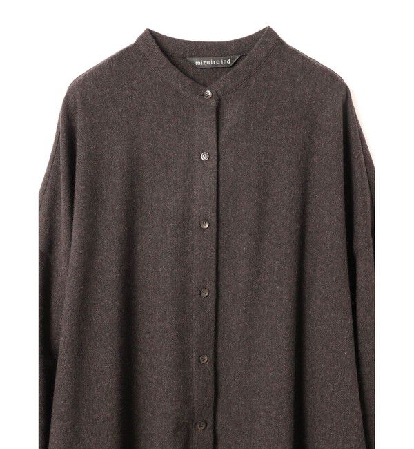 mizuiro ind「mizuiro ind スタンドカラーシャツワンピース」|ワンピース|