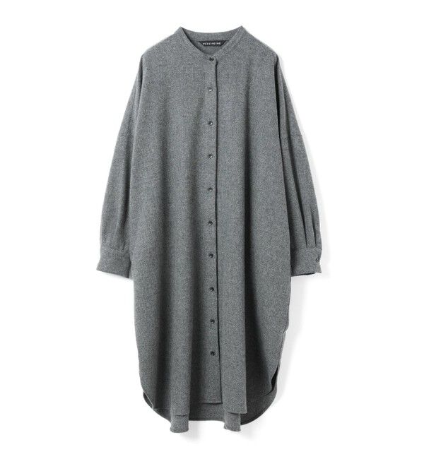 mizuiro ind「mizuiro ind スタンドカラーシャツワンピース」|ワンピース|グレー