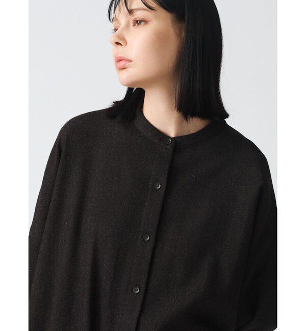 mizuiro ind「mizuiro ind スタンドカラーシャツワンピース」|ワンピース|