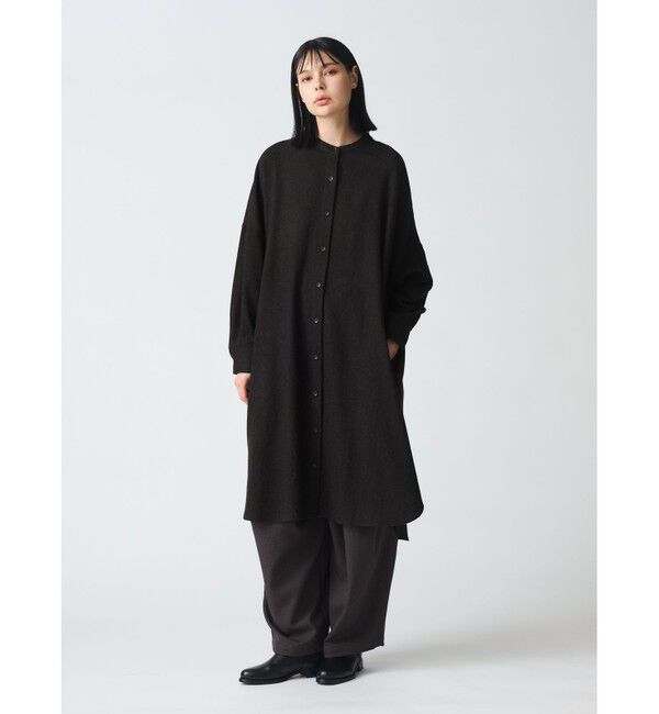 mizuiro ind「mizuiro ind スタンドカラーシャツワンピース」|ワンピース|