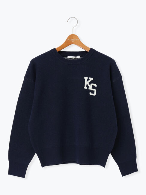 Lugnoncure「ロゴアソートジャカードニット」|ニット・セーター|ネイビー