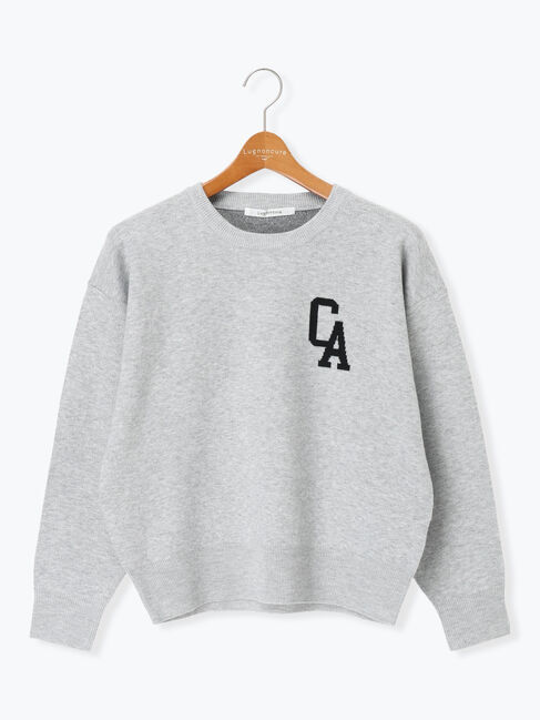 Lugnoncure「ロゴアソートジャカードニット」|ニット・セーター|グレー