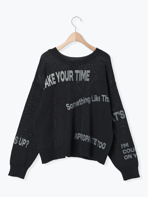 Samansa Mos2「ランダムロゴプリント前後2WAYニット」|カーディガン|