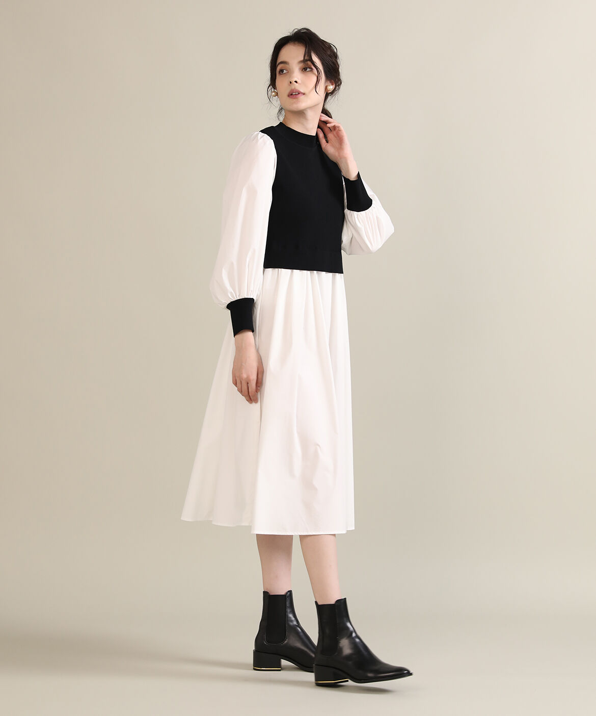 Maglie le cassetto「《M Maglie le cassetto》ドッキングニットワンピース」|ワンピース|