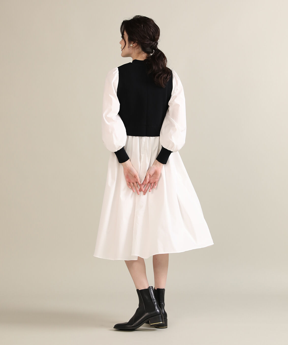 Maglie le cassetto「《M Maglie le cassetto》ドッキングニットワンピース」|ワンピース|