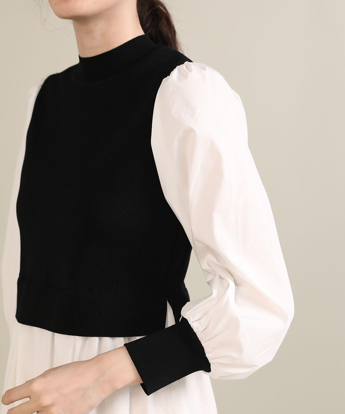 Maglie le cassetto「《M Maglie le cassetto》ドッキングニットワンピース」|ワンピース|