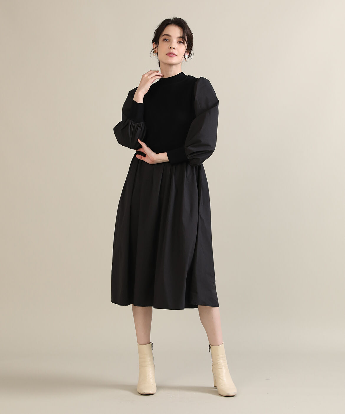 Maglie le cassetto「《M Maglie le cassetto》ドッキングニットワンピース」|ワンピース|