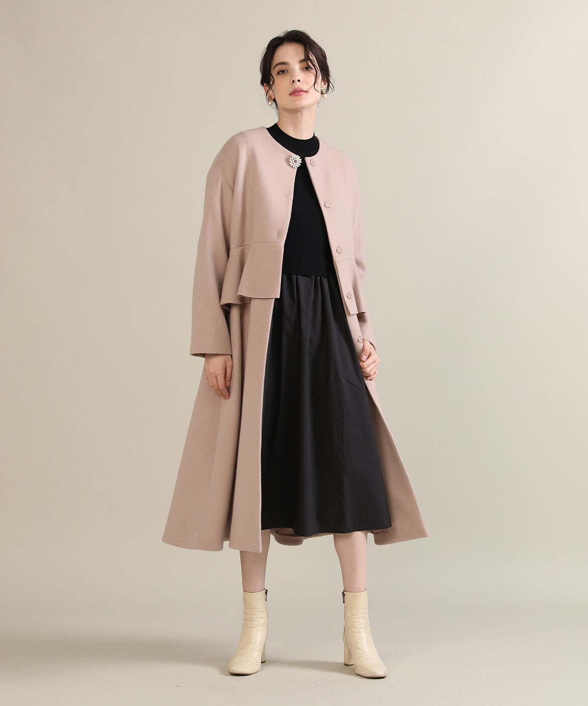 Maglie le cassetto「《M Maglie le cassetto》ドッキングニットワンピース」|ワンピース|