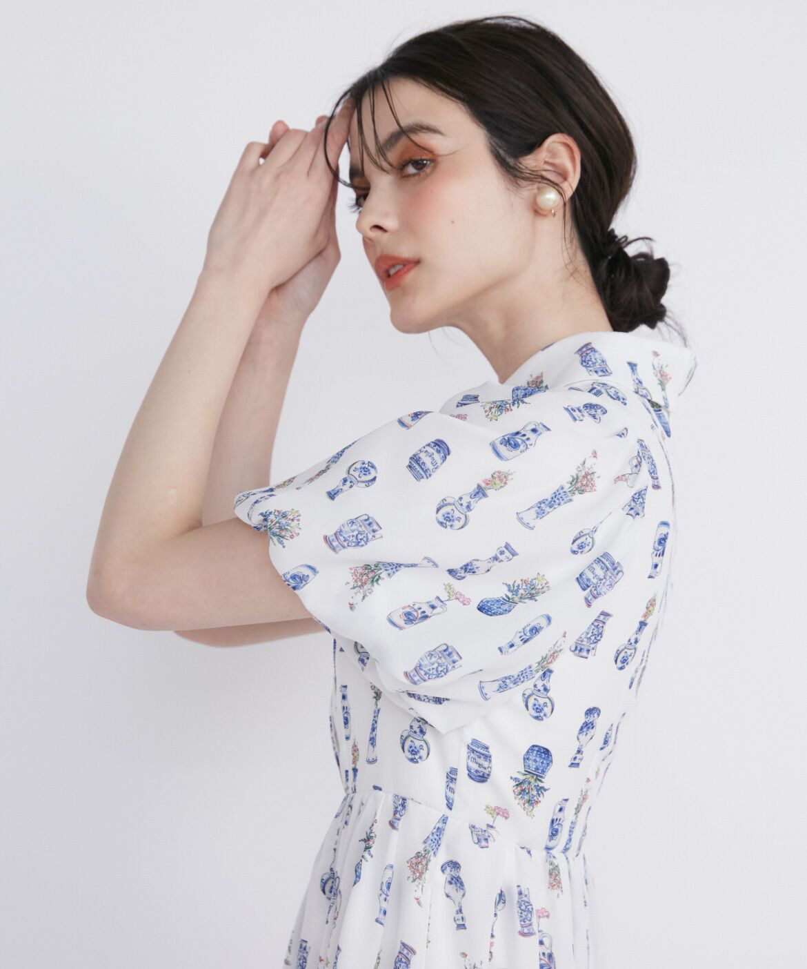 Maglie le cassetto「フラワーベースシャツワンピース」|ワンピース|