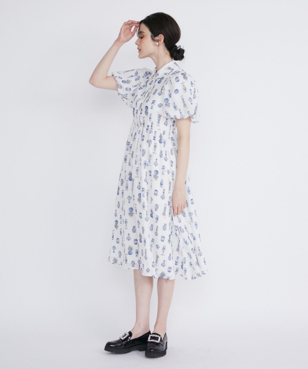 Maglie le cassetto「フラワーベースシャツワンピース」|ワンピース|