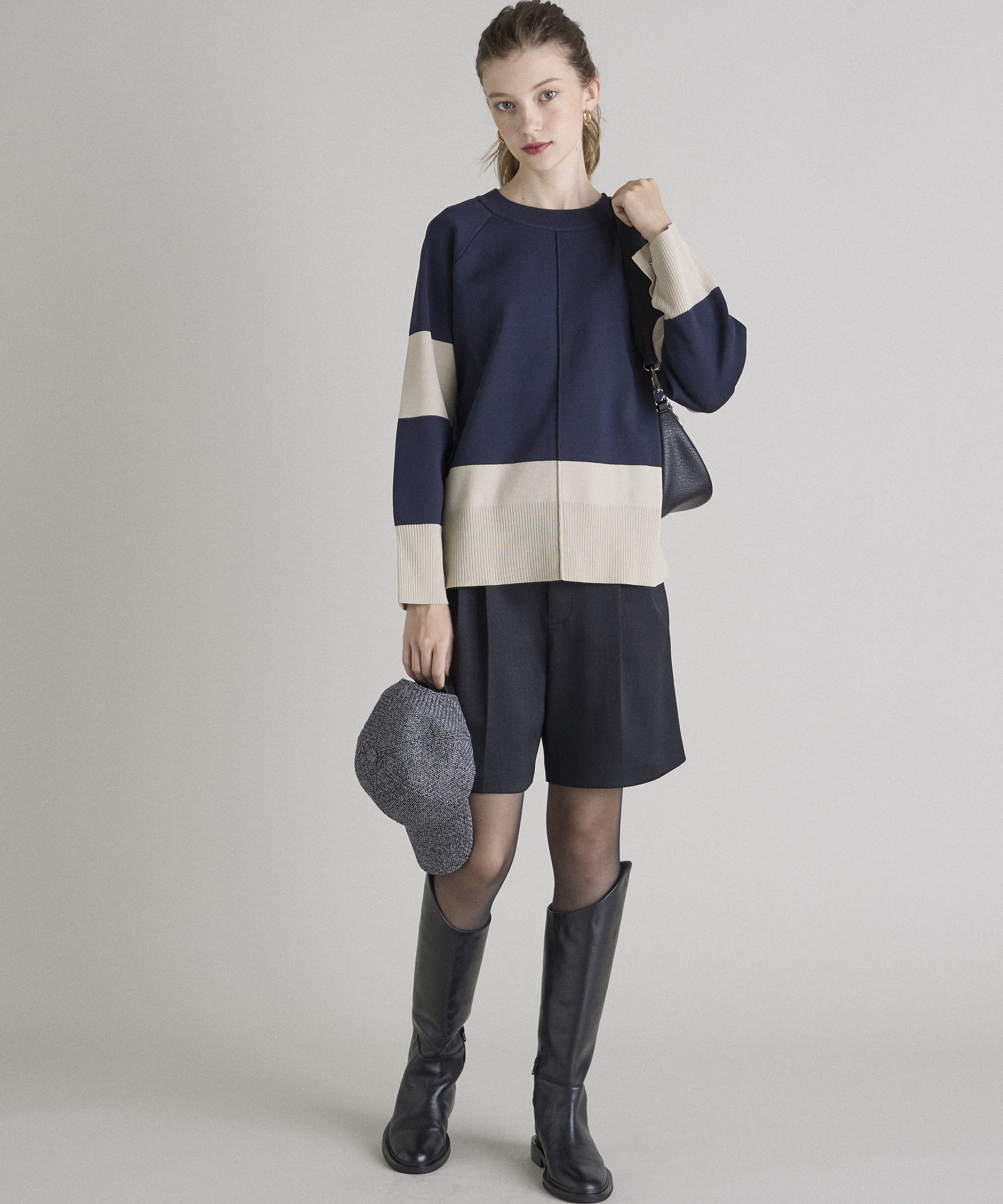 INED「《INED CLARO》ハイウエストショートパンツ」|キュロット|