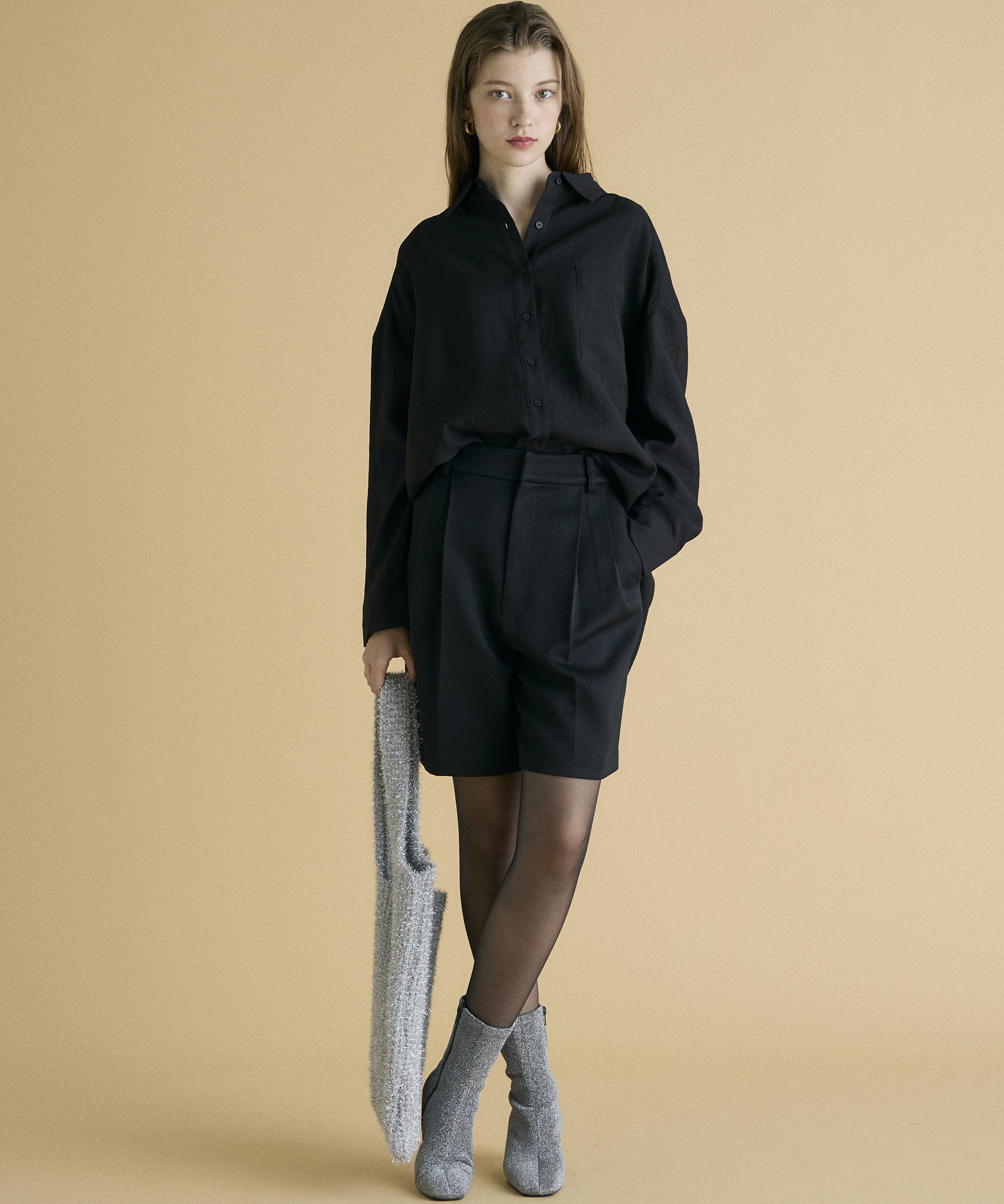 INED「《INED CLARO》ハイウエストショートパンツ」|キュロット|