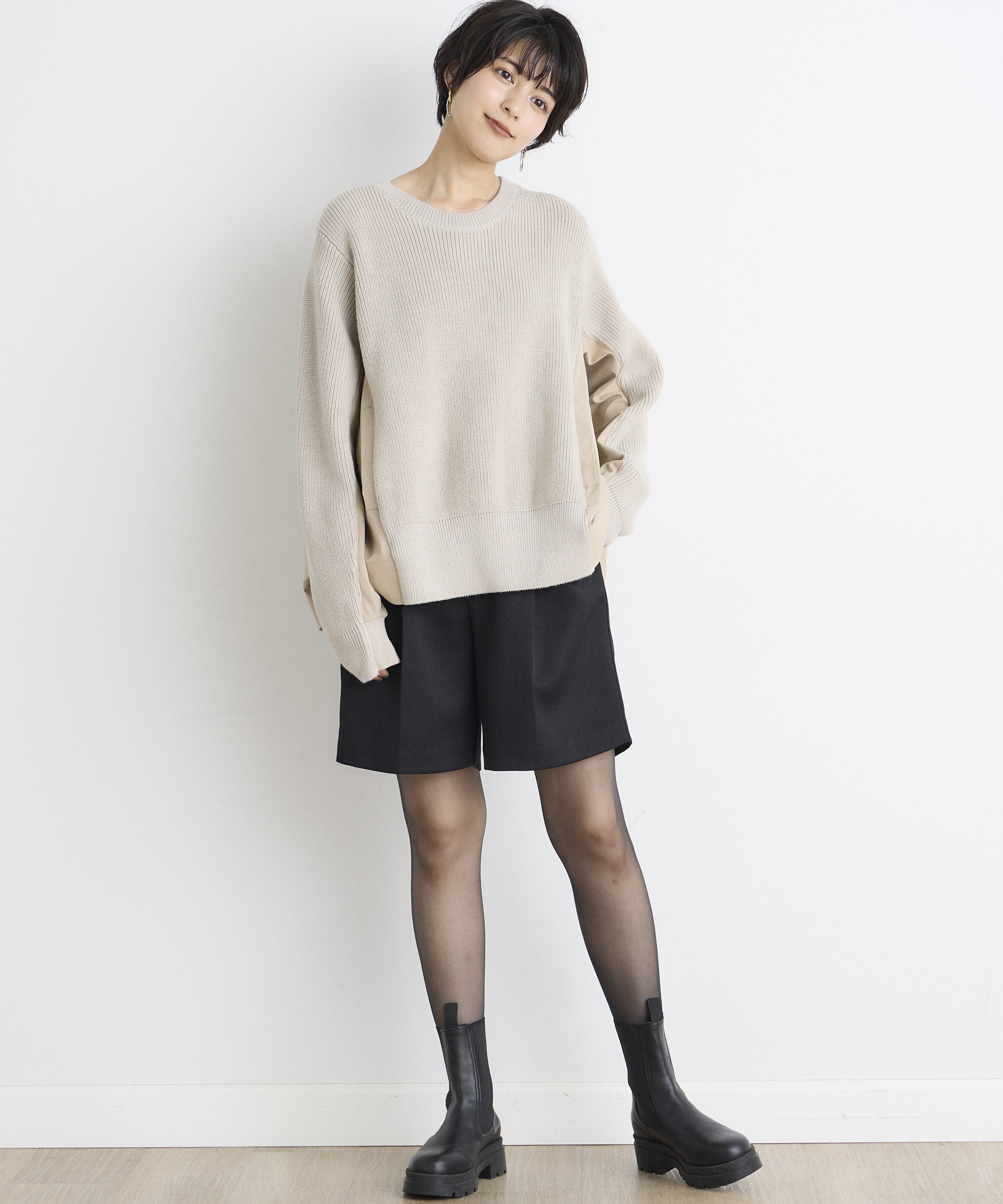 INED「《INED CLARO》ハイウエストショートパンツ」|キュロット|