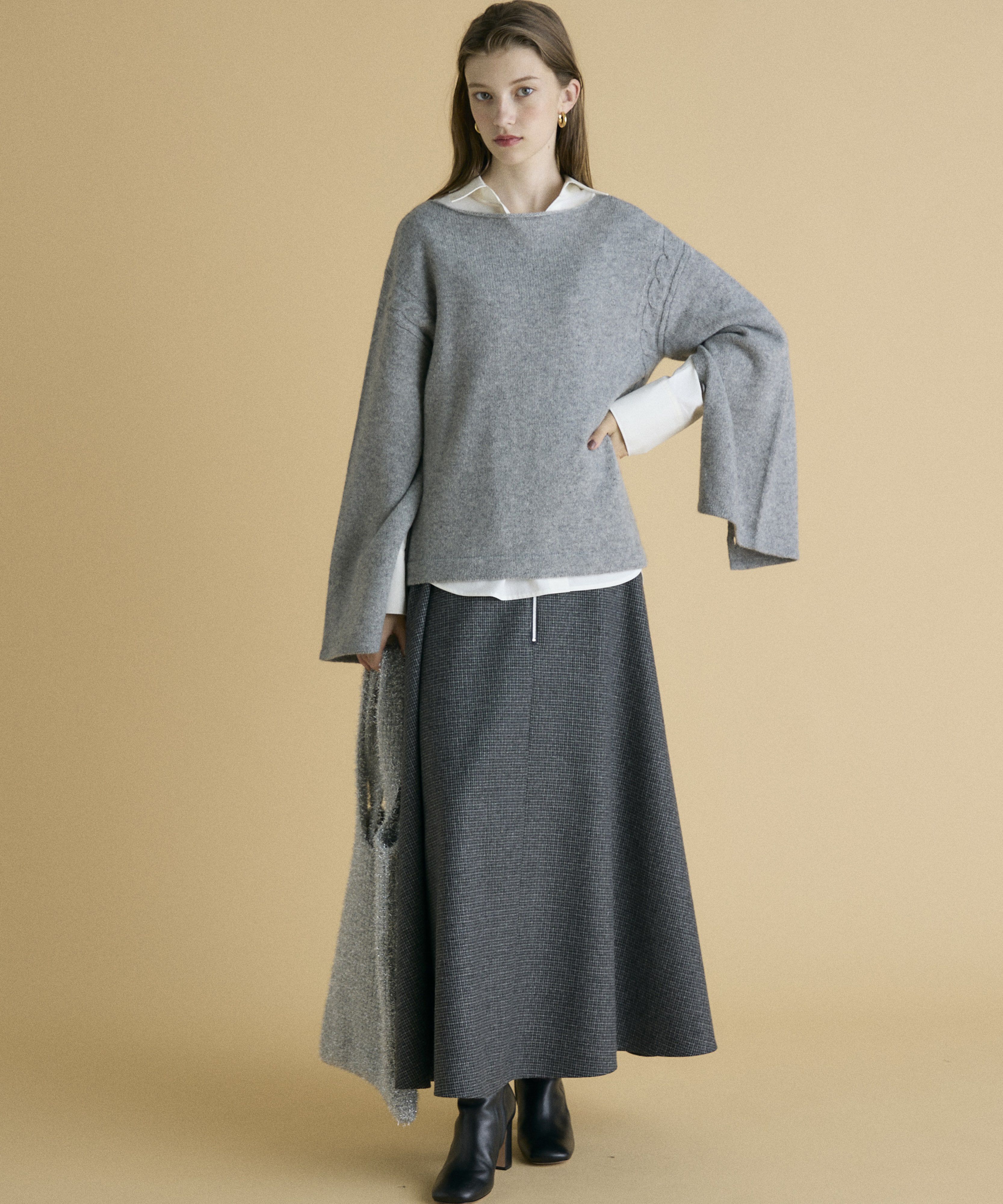 INED「《INED CLARO》2WAYスリーブニット」|ニット・セーター|