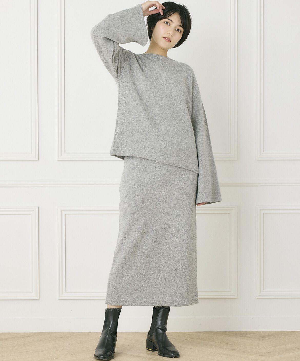 INED「《INED CLARO》2WAYスリーブニット」|ニット・セーター|