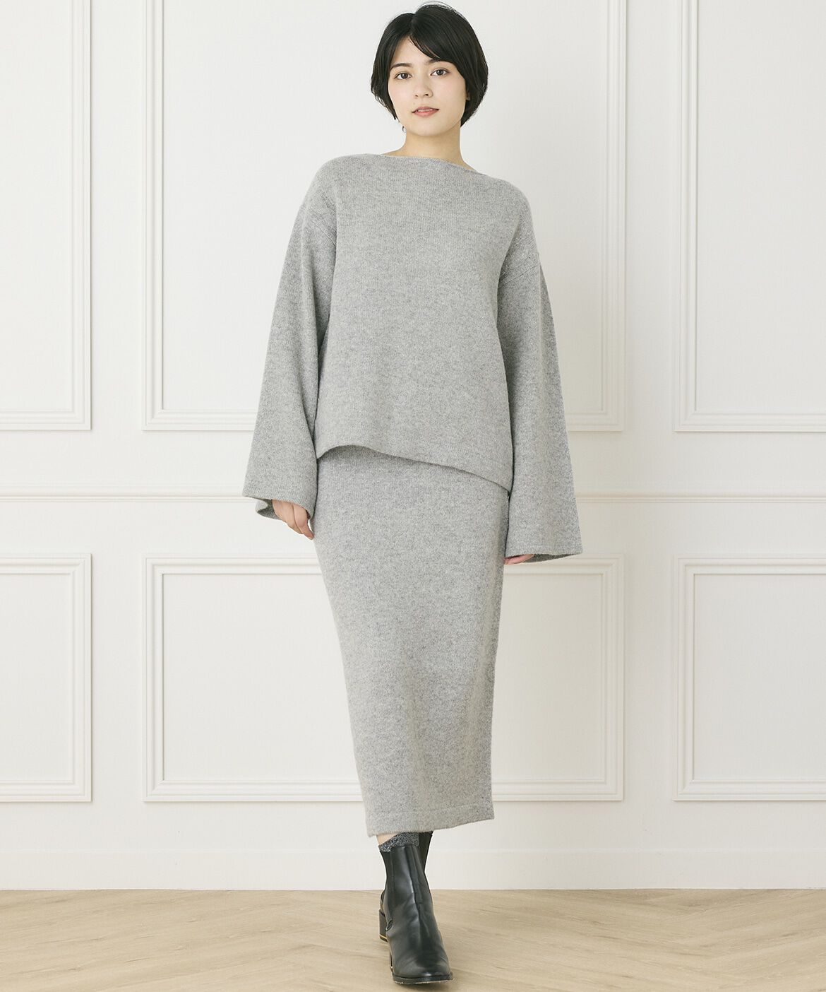 INED「《INED CLARO》2WAYスリーブニット」|ニット・セーター|