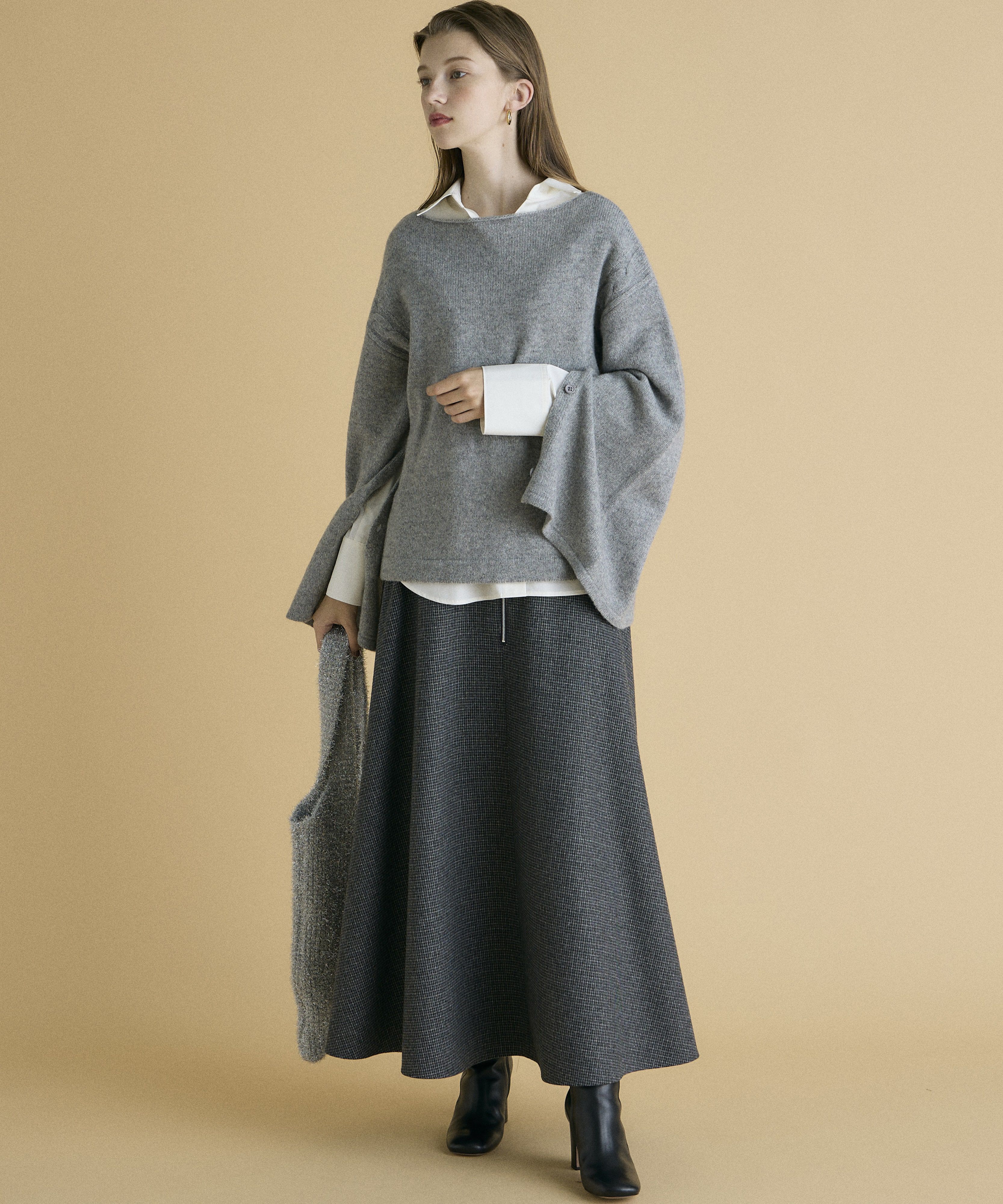 INED「《INED CLARO》2WAYスリーブニット」|ニット・セーター|