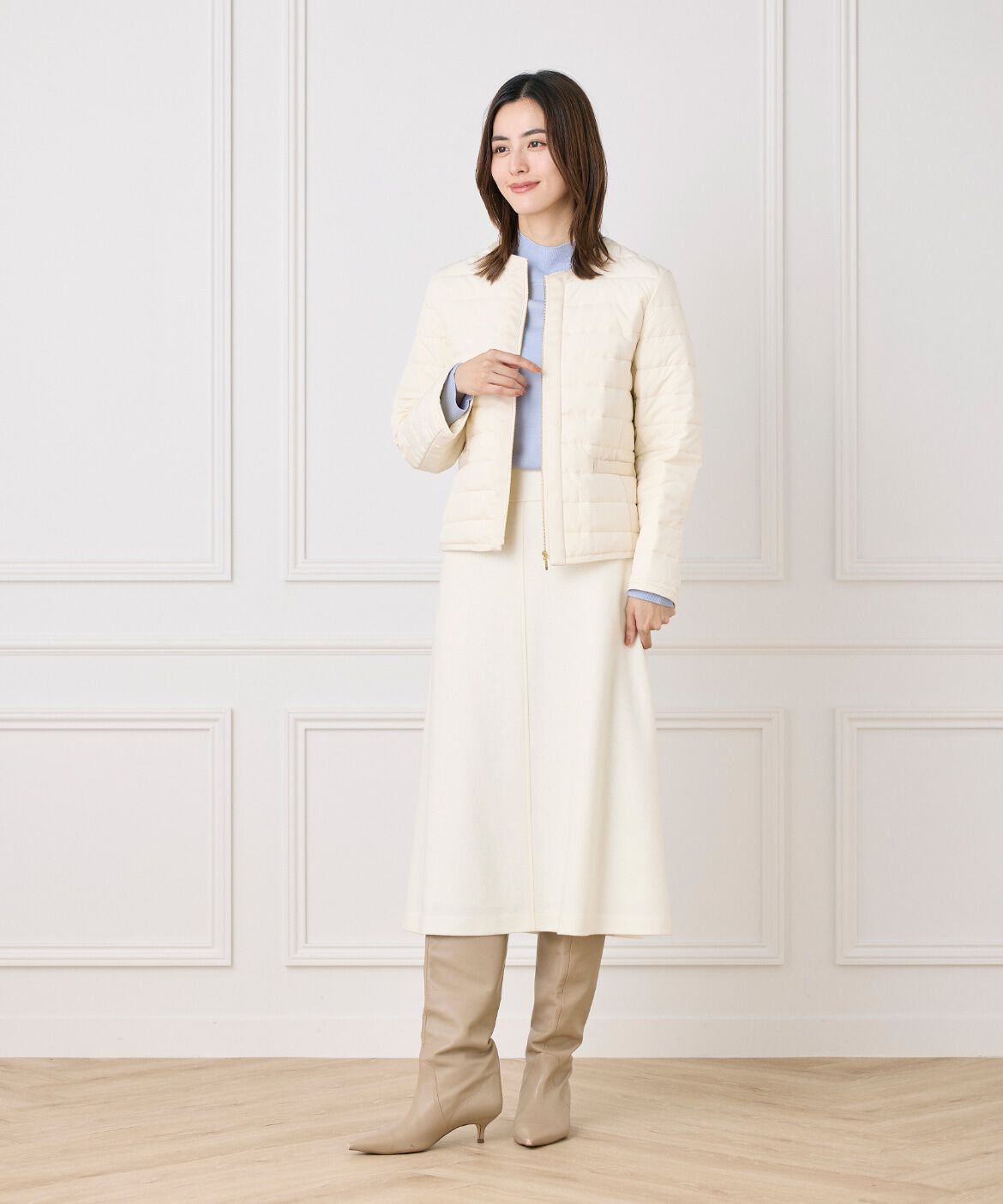 7-IDconcept.「ノーカラー中綿ジャケット《LIMONTA EAST》」|ノーカラージャケット|