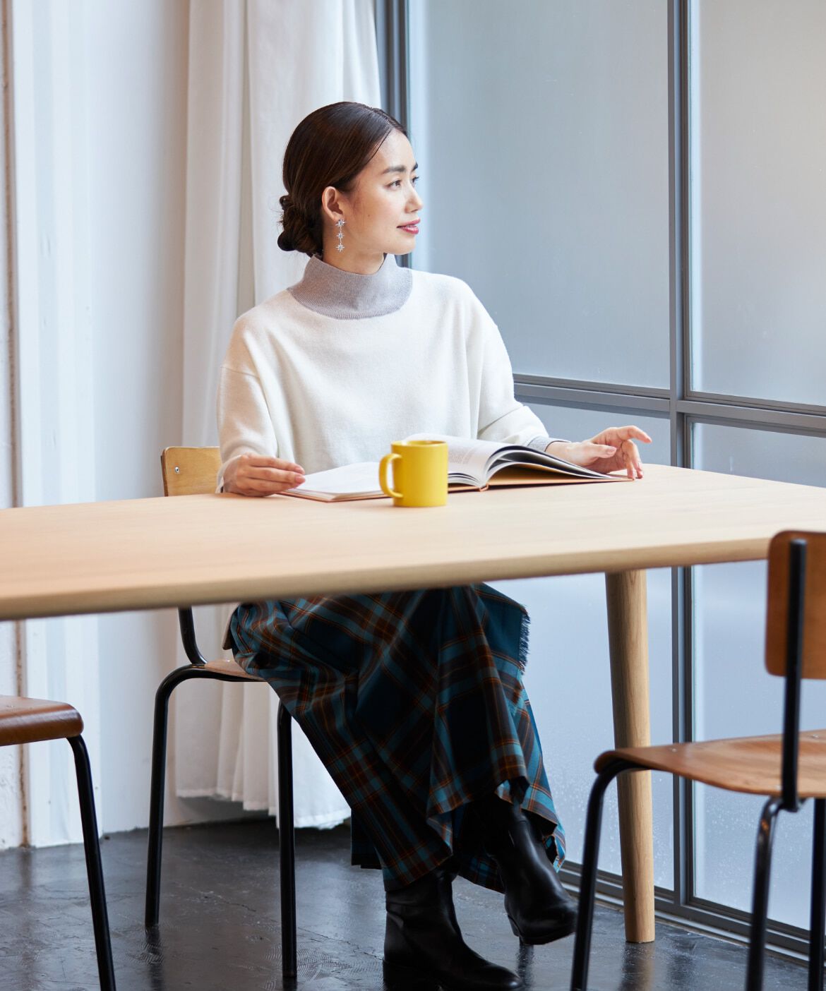 INED「ハイネックプルオーバーニット」|ニット・セーター|