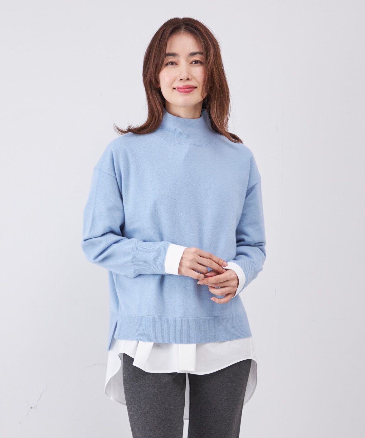 INED「ハイネックプルオーバーニット」|ニット・セーター|