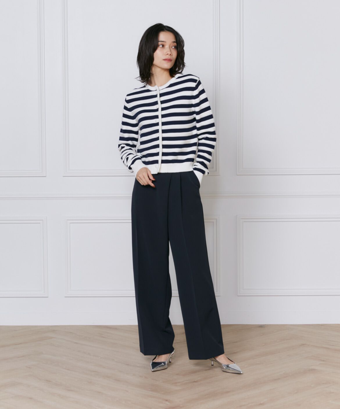 INED「《大きいサイズ》ラップパンツ」|その他|ネイビー