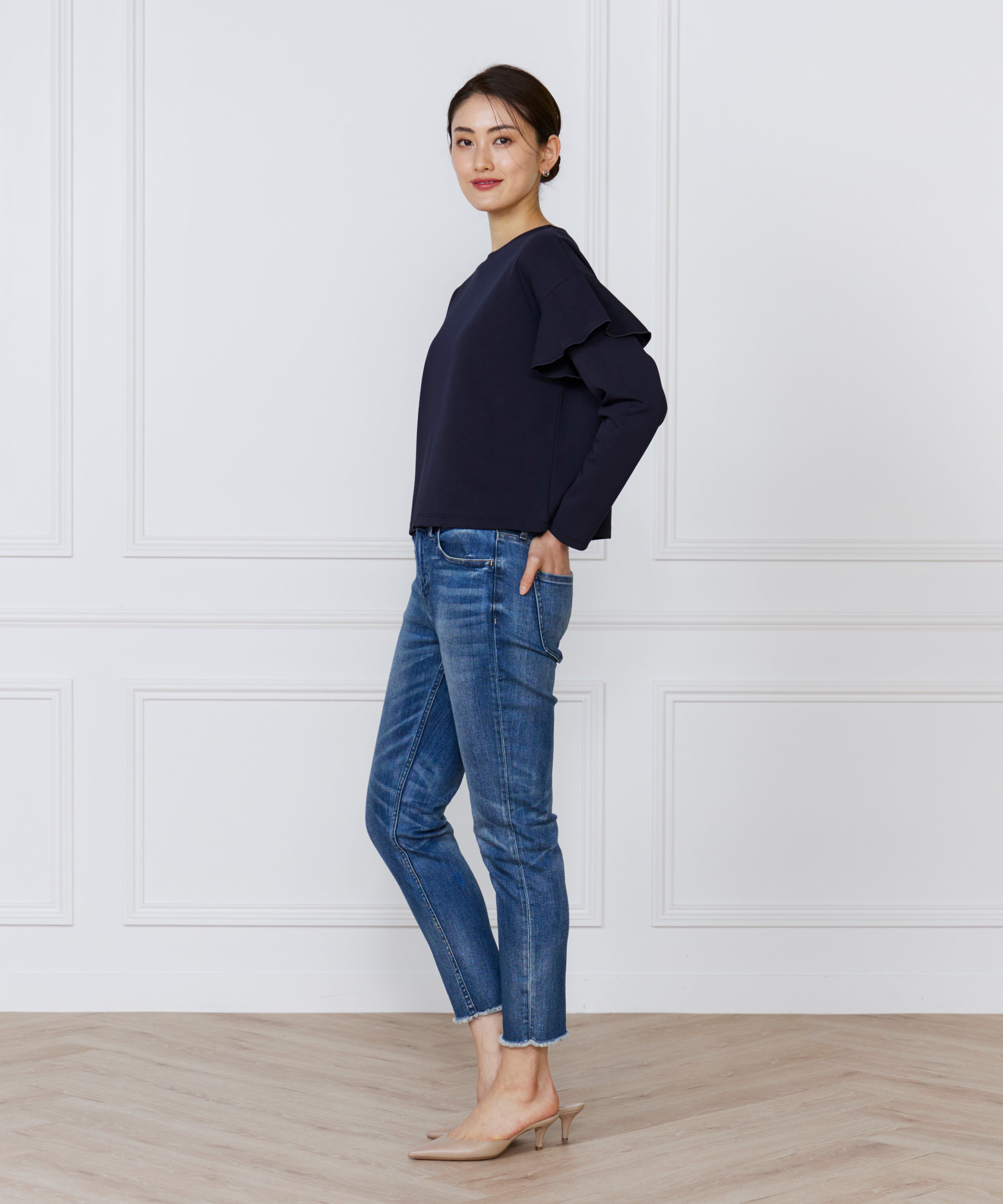 7-IDconcept.「《大きいサイズ》肩フレアプルオーバー」|Tシャツ・カットソー|